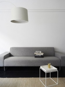 Statement sofa against white wall