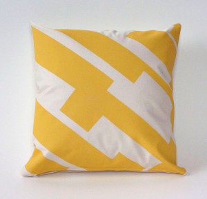 Bright graphic print cushion from Etsy