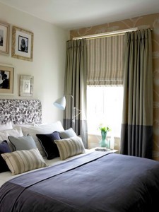 Bedroom Curtains with Roman blind