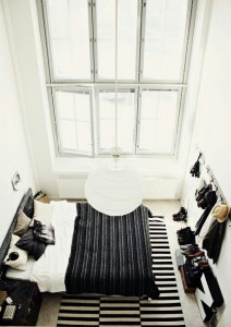 monochrome bedroom