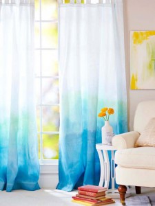 Dip Dye White Curtains