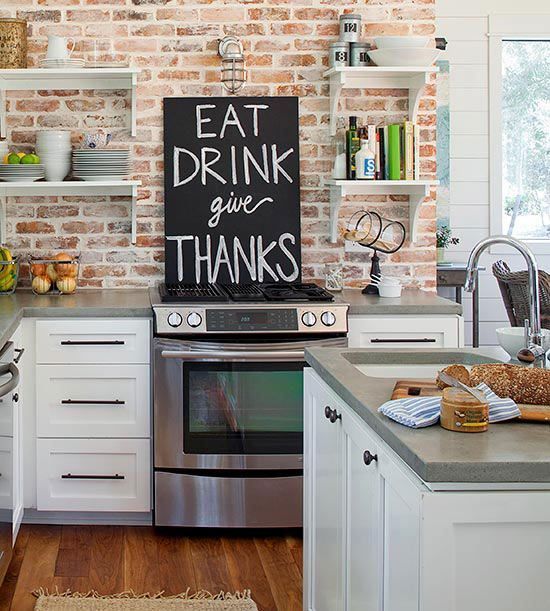 Exposed Brick in Kitchen
