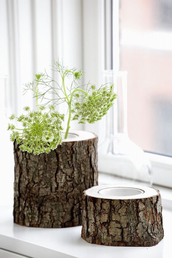 DIY Tree Stump Vase