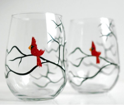 bird wine glasses