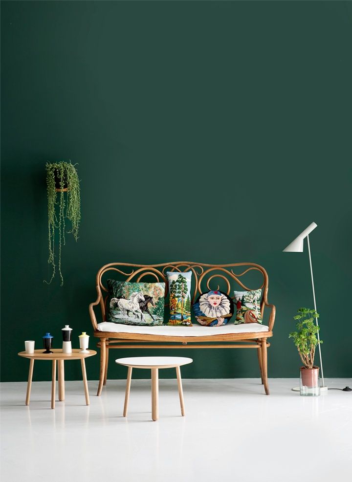 dark green dining room