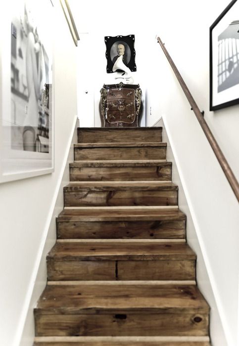 Unvarnished staircase