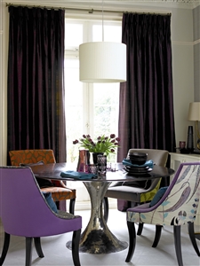 Elegant silk dining room curtains