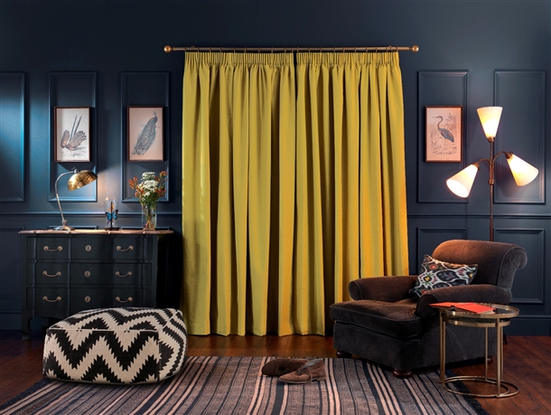 Warm velvet curtains