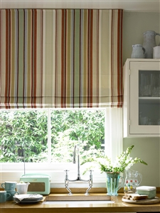 Kitchen striped Roman blind