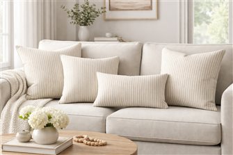 Flo Stripe – Shrimp Cushion