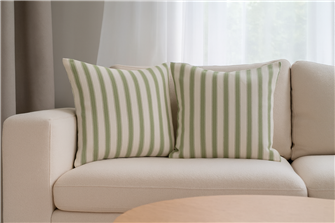 Ticking Stripe 2 Fabric Sage Cushion