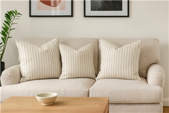 Ticking Stripe 1 Cream Cushion