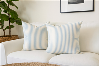 Ticking Stripe 1 Sky Cushion