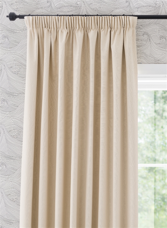 Pencil Pleat Ready Made Curtains In Luna 100 Cotton Loom And Last