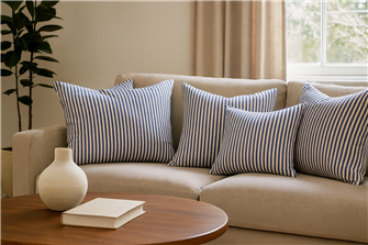 Candy Stripe Indigo Cushion