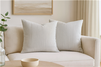 Ticking Stripe 1 Dark Grey Cushion