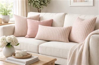 Flo Stripe – Raspberry Cushion