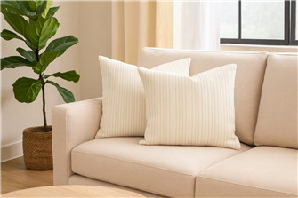 Ticking Stripe 1 Pearl Cushion