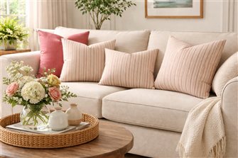 Flo Stripe – Coral Cushion