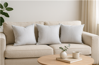 Candy Stripe Bluebell Cushion