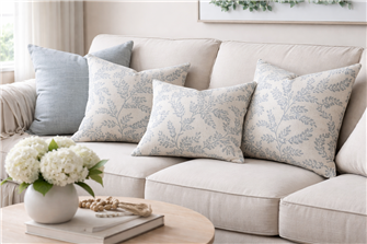 Fern Denim Cushion