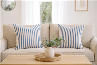 Ticking Stripe 1 Indigo Cushion