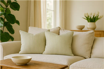 Empire Stripe 1 Sage Cushion