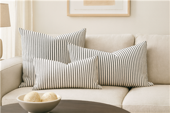 Ticking Stripe 1 Black Cushion