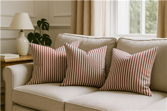 Candy Stripe Peony Cushion