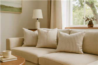 Ticking Stripe 1 Flax Cushion