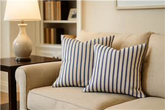 Ticking Stripe 1 Navy Cushion