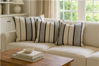 Empire Stripe 1 Black Cushion