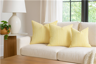 Ticking Stripe 1 Ochre Cushion